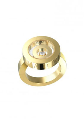 Qualidade anel feliz do espírito de Chopard do ouro 18K, anel de diamante natural de 0,1 quilates da forma do coração fábrica
