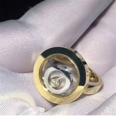 Qualidade anel feliz do espírito de Chopard do ouro 18K, anel de diamante natural de 0,1 quilates da forma do coração fábrica