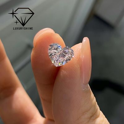 Qualidade LuxuryShine VVS2 Branco Coração Excelente Corte Diamante Cultivado em Laboratório 1CT 2CT 3CT 4CT 5CT Suporte Personalização Especial fábrica