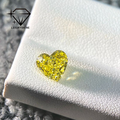Qualidade LuxuryShine VS1 Diamante cultivado em laboratório de forma de coração amarelo 1CT 2CT 3CT 4CT 5CT Diamante real com certificado IGI fábrica