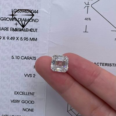 Qualidade Diamante Cultivado em Laboratório Asscher Shape LuxuryShine VVS-VS 0.1-10CT D-F Color diamante branco com Certificado IGI 3EX Cut Stones fábrica