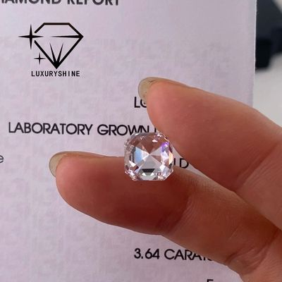 Qualidade Diamante Cultivado em Laboratório Asscher Shape LuxuryShine VVS-VS 0.1-10CT D-F Color diamante branco com Certificado IGI 3EX Cut Stones fábrica