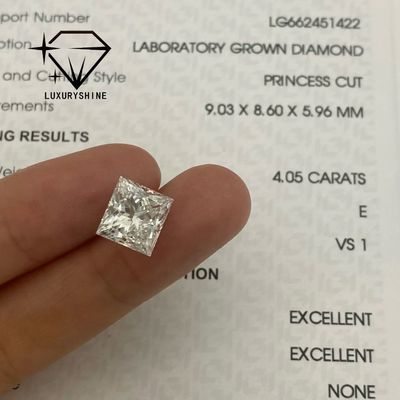 Qualidade Diamantes de Casamento por Atacado com Corte Excelente, Diamante Laboratorial Princess Cut LuxuryShine, Cor D-F, VVS-VS, com Certificado IGI fábrica