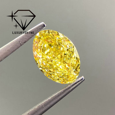 Qualidade Diamante Cultivado em Laboratório LuxuryShine VVS-VS Amarelo Fancy/Amarelo Claro/Fancy Intense/Amarelo Vivo 1CT 2CT 3CT 4CT 5CT Oval Corte Excelente Com Certificado e Joias Personalizadas fábrica