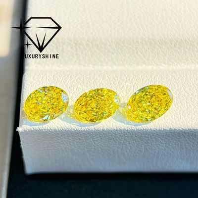 Qualidade Diamante Cultivado em Laboratório LuxuryShine VVS-VS Amarelo Fancy/Amarelo Claro/Fancy Intense/Amarelo Vivo 1CT 2CT 3CT 4CT 5CT Oval Corte Excelente Com Certificado e Joias Personalizadas fábrica