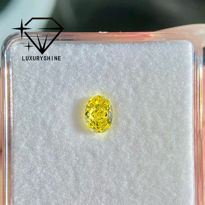 Qualidade Diamante Cultivado em Laboratório LuxuryShine VVS-VS Amarelo Fancy/Amarelo Claro/Fancy Intense/Amarelo Vivo 1CT 2CT 3CT 4CT 5CT Oval Corte Excelente Com Certificado e Joias Personalizadas fábrica