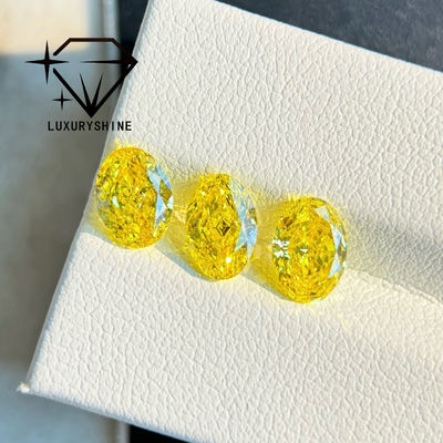 Qualidade Diamante Cultivado em Laboratório LuxuryShine VVS-VS Amarelo Fancy/Amarelo Claro/Fancy Intense/Amarelo Vivo 1CT 2CT 3CT 4CT 5CT Oval Corte Excelente Com Certificado e Joias Personalizadas fábrica