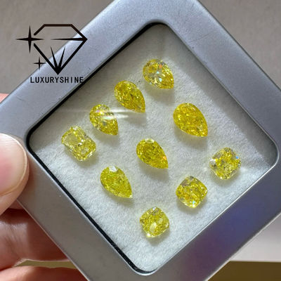 Qualidade Diamante Cultivado em Laboratório LuxuryShine VVS-VS Amarelo Fancy/Amarelo Claro/Fancy Intense/Amarelo Vivo 1CT 2CT 3CT 4CT 5CT Oval Corte Excelente Com Certificado e Joias Personalizadas fábrica