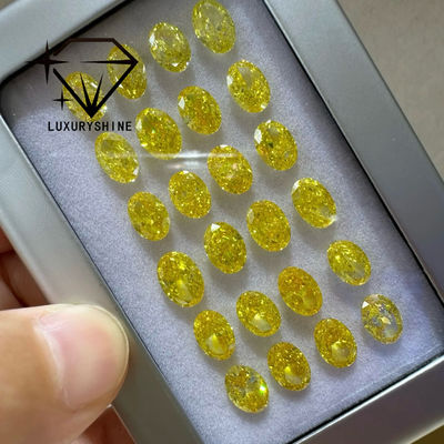 Qualidade Diamante Cultivado em Laboratório LuxuryShine VVS-VS Amarelo Fancy/Amarelo Claro/Fancy Intense/Amarelo Vivo 1CT 2CT 3CT 4CT 5CT Oval Corte Excelente Com Certificado e Joias Personalizadas fábrica