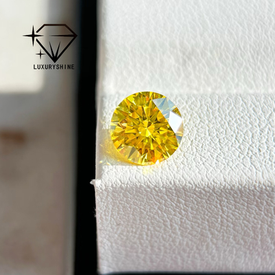 LuxuryShine VVS2/VS1 Diamante cultivado em laboratório Fantástico Amarelo Vivo Round Forma Solta Diamante com Certificado IGI Jóias personalizadas