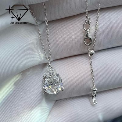 Qualidade Colar de diamante pêra cultivado em laboratório Ouro 18K Clareza VVS-VS fábrica
