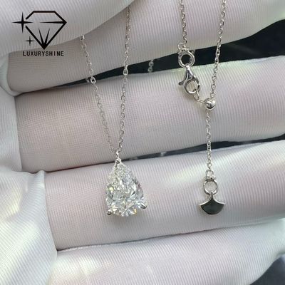 Qualidade Colar de diamante pêra cultivado em laboratório Ouro 18K Clareza VVS-VS fábrica