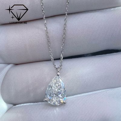Qualidade Colar de diamante pêra cultivado em laboratório Ouro 18K Clareza VVS-VS fábrica