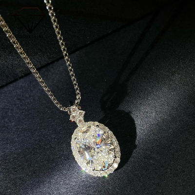Qualidade Pingente de diamante ovalado de ouro 18K cultivado em laboratório VVS1-VS1 0.3-3.0ct fábrica