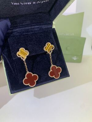 VCARP2R200 Alhambra Earrings mágico 2 motivos 18K Rose Gold Diamond