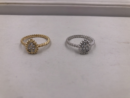 Ouro luxuoso Ring Beautiful With Yellow/ouro branco dos diamantes 18K da joia da joia do ouro