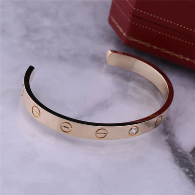 Qualidade Ouro amarelo aberto da pulseira 18K do bracelete do amor com 1 diamante fábrica