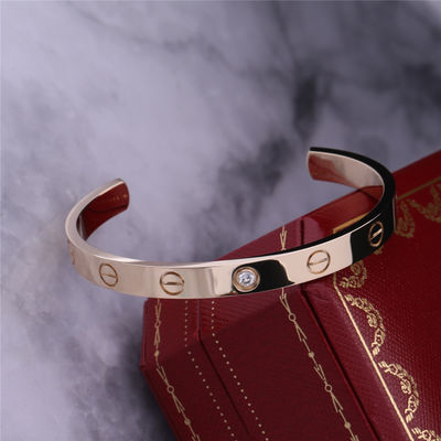 Qualidade Ouro amarelo aberto da pulseira 18K do bracelete do amor com 1 diamante fábrica