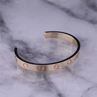 Qualidade Ouro amarelo aberto da pulseira 18K do bracelete do amor com 1 diamante fábrica