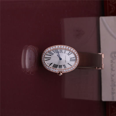Qualidade Relógio de ouro luxuoso 18K do tipo Rose Gold Women Watch com Diamond Leather Belt fábrica