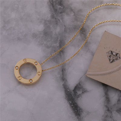 Qualidade Colar clássica do ouro 18K com símbolo icônico de 3 diamantes da joia do amor fábrica