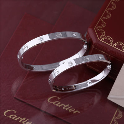 Qualidade Bracelete clássico do amor dos diamantes da pulseira 4 do amor com em joia fina da obra do OURO BRANCO do quilate 18 fábrica