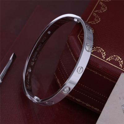 Qualidade Bracelete clássico do amor dos diamantes da pulseira 4 do amor com em joia fina da obra do OURO BRANCO do quilate 18 fábrica