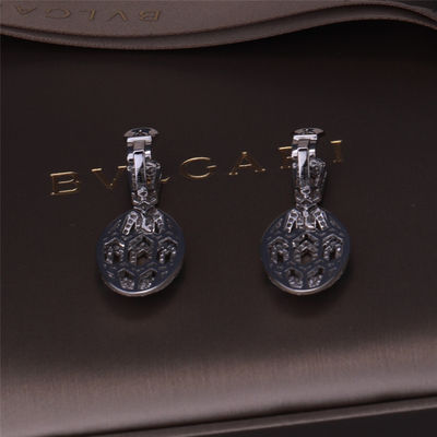 Qualidade Os brincos luxuosos de Serpenti do tipo do ouro no grupo do ouro 18K branco com Emerald Eyes e com diamantes do pavé serpenteiam a cabeça fábrica