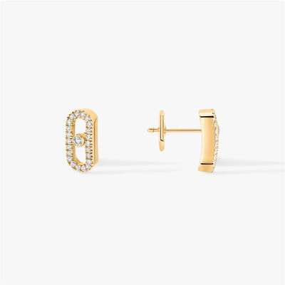 Qualidade Joia luxuosa de Paris para o movimento Uno Diamond Earrings do ouro amarelo de Luxury Jewelry 18K das mulheres fábrica