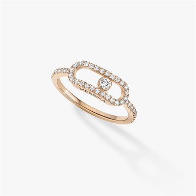 Qualidade Casamento elegante Diamond Ring Move Uno Pavee Ring do acoplamento de Luxury Jewelry no ouro 18K cor-de-rosa fábrica