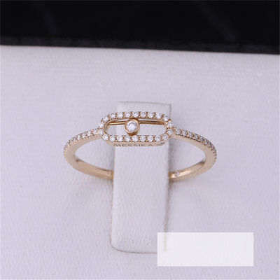 Qualidade Casamento elegante Diamond Ring Move Uno Pavee Ring do acoplamento de Luxury Jewelry no ouro 18K cor-de-rosa fábrica